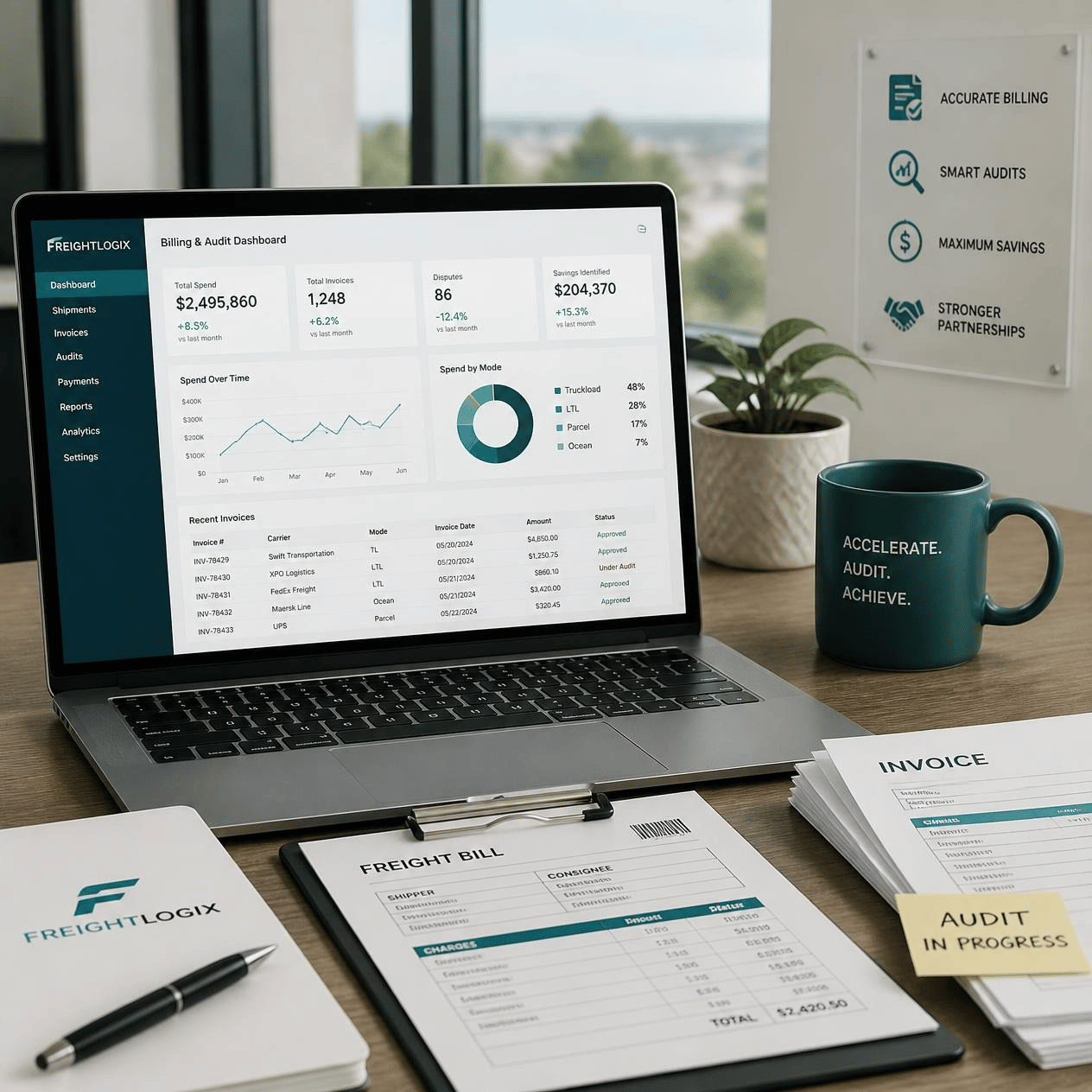 Logistics billing and audit workspace